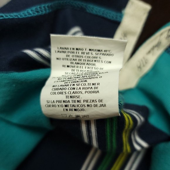 Big John Mens XL Polo Shirt British Indigo Garment Co 1998 Blue‎ Green Stripe - Picture 7 of 11